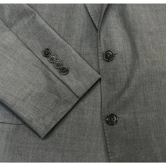 Brooks Brothers Regent Fit Two Button Gray Wool Blend Blazer Sport Coat 46R - Picture 3 of 16